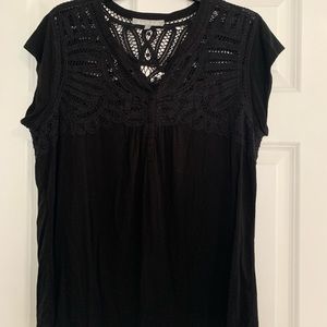 Women’s Black Lace Top - Daniel Rainn size XL